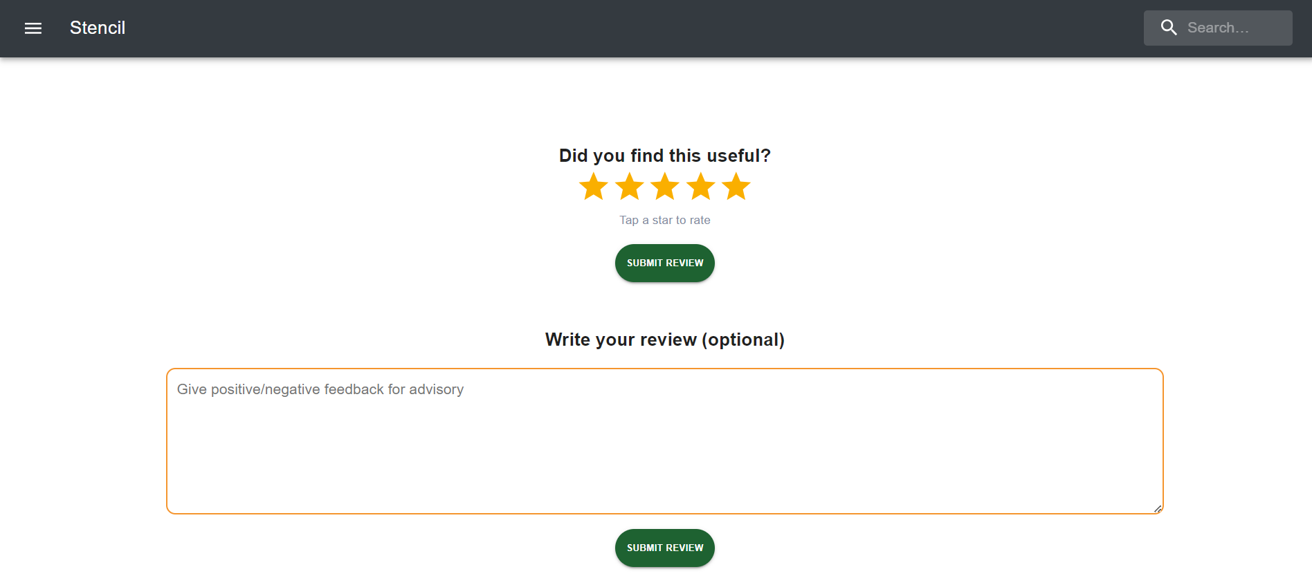 Feedback Page